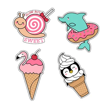 

Animals Food Lollipop Snail Flamingo Cone Dolphin Donuts Penguin Sundae Metal Cutting Dies for DIY Scrapbooking Card Decorative