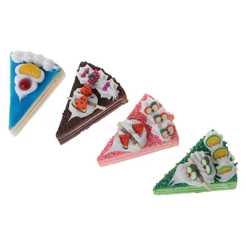 

Realistic Artificial Triangle Cake Assorted Fake Cakes Model Photography Props Home Decoration Crafts