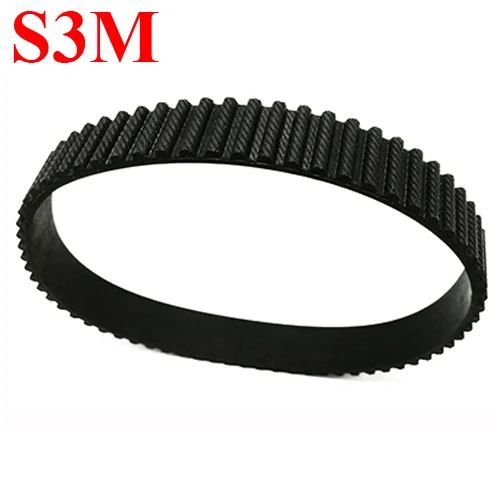 

STS S3M-207 S3M-222 69 74 Trapezoid ARC Tooth 10mm 15mm Width 3mm Pitch Rubber Closed-Loop Transmission Timing Synchronous Belt