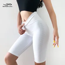 Mermaid Curve новые шорты для йоги женские Леггинсы для йоги шорты для фитнеса быстросохнущие трико для бега и тренировок дышащие облегающие шорты