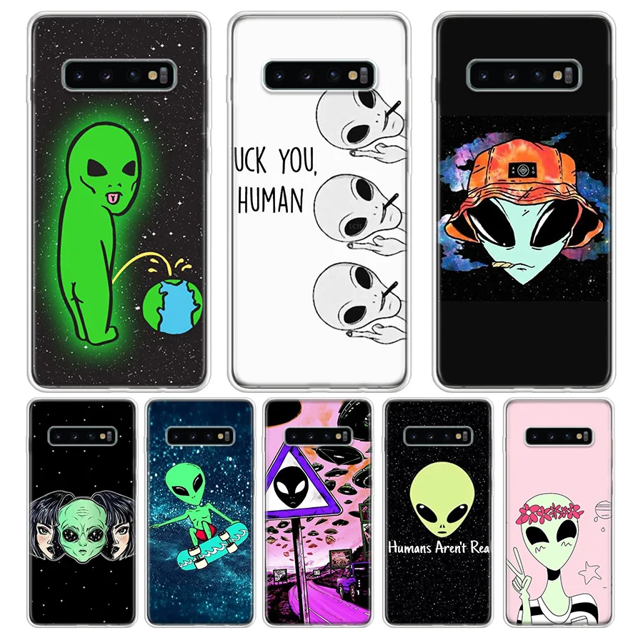

Aesthetics Cute Cartoon alien space Phone Case For Samsung M10 M20 M30 M40 A10 A10S A20 A20E A30S A40 A50 A60 A70 Phone Case Cov