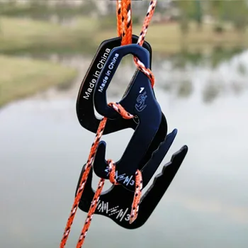 

Hiking Camping 9-type Tent Wind Rope Buckle Adjuster Traveling Luggage Tie Clip Adjust Stoppers Black