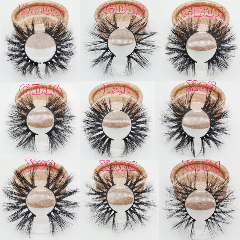 

25mm long lashes High quality Mink eyelashes makeup 6D mink lashes Soft Natural Thick Cross Handmade with pack 25mm private logo