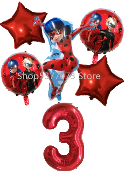 Лучшие продажи 1 шт/партия алюминиевой надувной шарик в форме божьей коровки вечерние милые девушки воздушный шар украшения день рождения украшения ребенка - Цвет: 6PCS