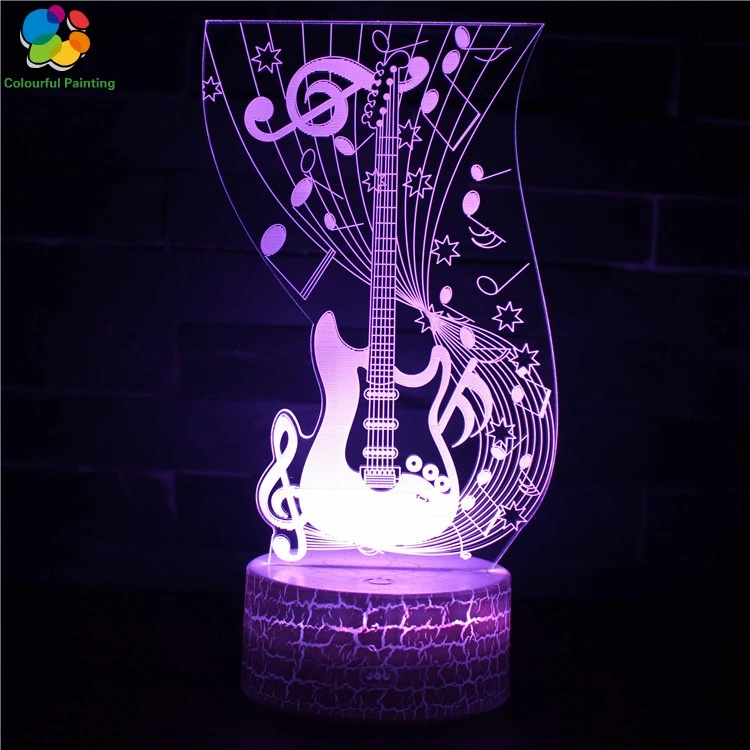 

Remote Control Music Michael Jackson Gift 3D Light LED Crack Base Illusion Night Light 7 Colors 3AA Battery Powered USB Lamp 4