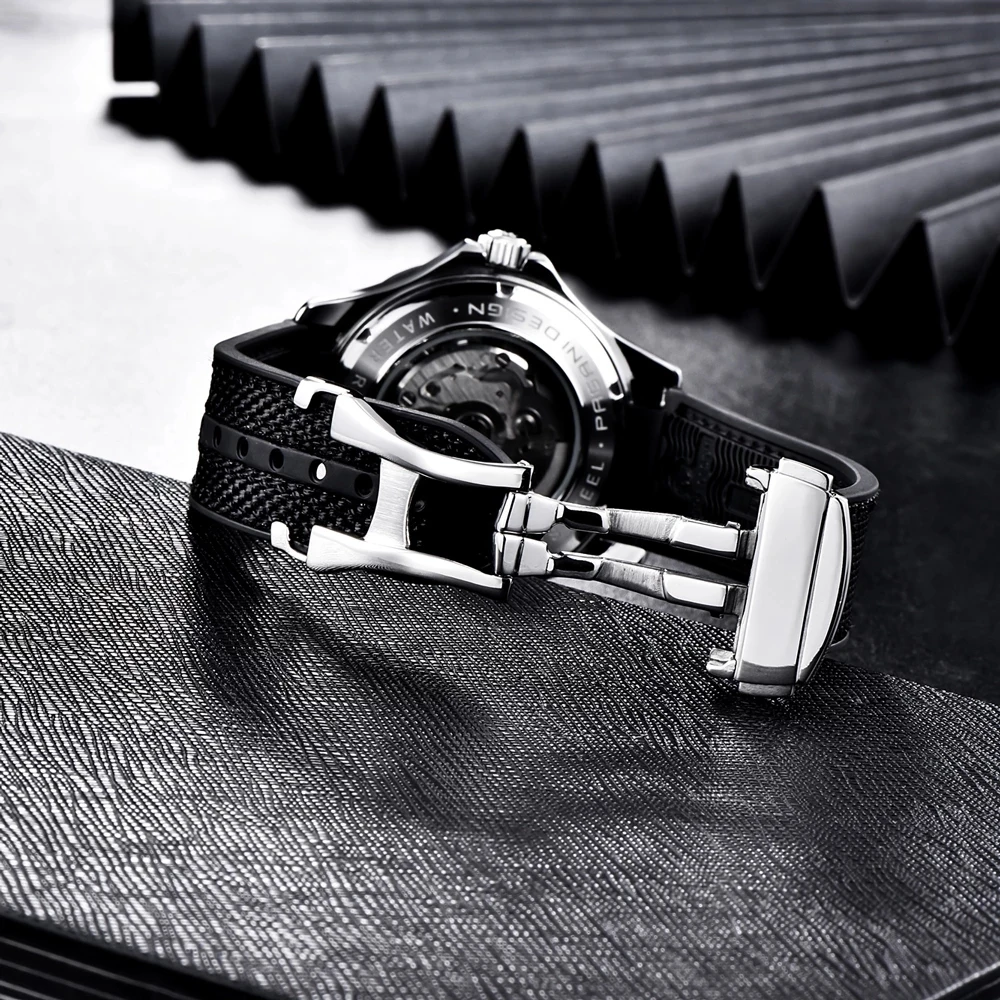 PAGANI DESIGN PD1667 007 Watches men Original NATO watch strap Silicone strap