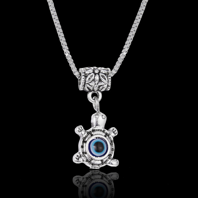 Charm Lucky Turkey Blue Evil Eye Necklace For Women Hollow Butterfly Owl Elephant Pendant Clavicle Chain Choker Jewelry