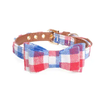 

Plaid New Pet Collar British Bow Dog Collar Cat Collar Small Pet Pet Accessories Suitable For Small and Medium Dogs