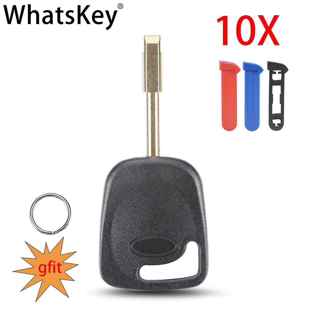 WhatsKey 10pcs/Lot Uncut Blade Transponder Car Key Shell Case For Ford Focus Mondeo Ka Escort Fiesta Fusion Transit Connect