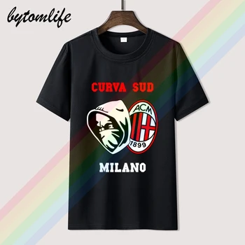 

AC Milan Italy Italia Soccer Calcio Futbol Camiseta Milan Serie A Italy Men T-shirt Maglietta Curva Sud Calcio Milan