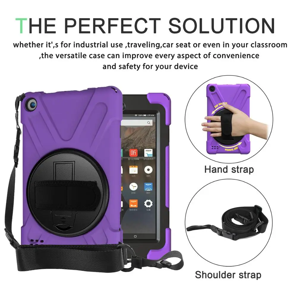 

50 pcs/Lot Case for Apple New iPad 9.7 2017 2018 6th generation Tablet A1822 A1893 Kids Safe Shockproof Armor cover + Neck Strap