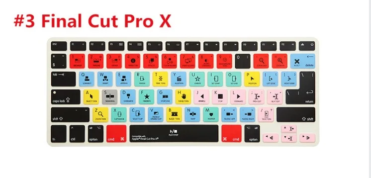 Горячий ключ для macbook pro13 retina 15 17 A1398 A1502 raccourci clavier couverture для Adobe Serato DJ Logic Pro X Live VIM/VI - Цвет: Final Cut pro X