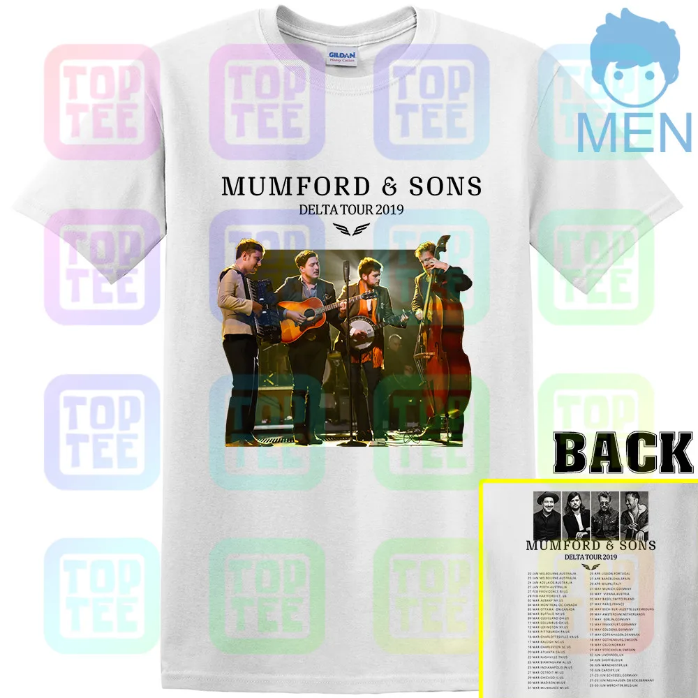 Новинка; Лидер продаж; 8849-MUMFORD& SONS Delta Tour ; футболка; размеры S-3XL - Цвет: Белый