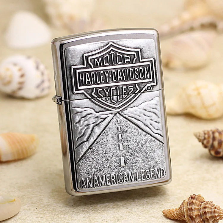 

Genuine Zippo oil lighter copper windproof Harley Legendary driveway cigarette Kerosene lighters With anti-counterfeiting code