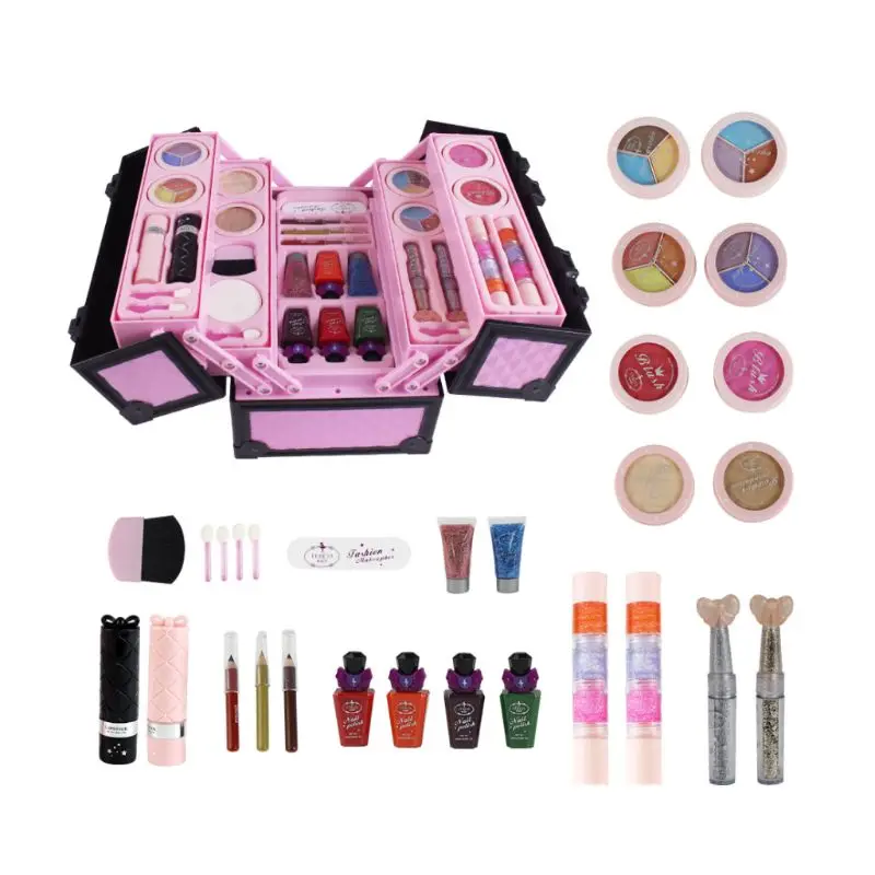 

Children Pretend Play Toys Princess Cosmetic Makeup Non Toxic Safety Kit Make Up Toy Girls Gift