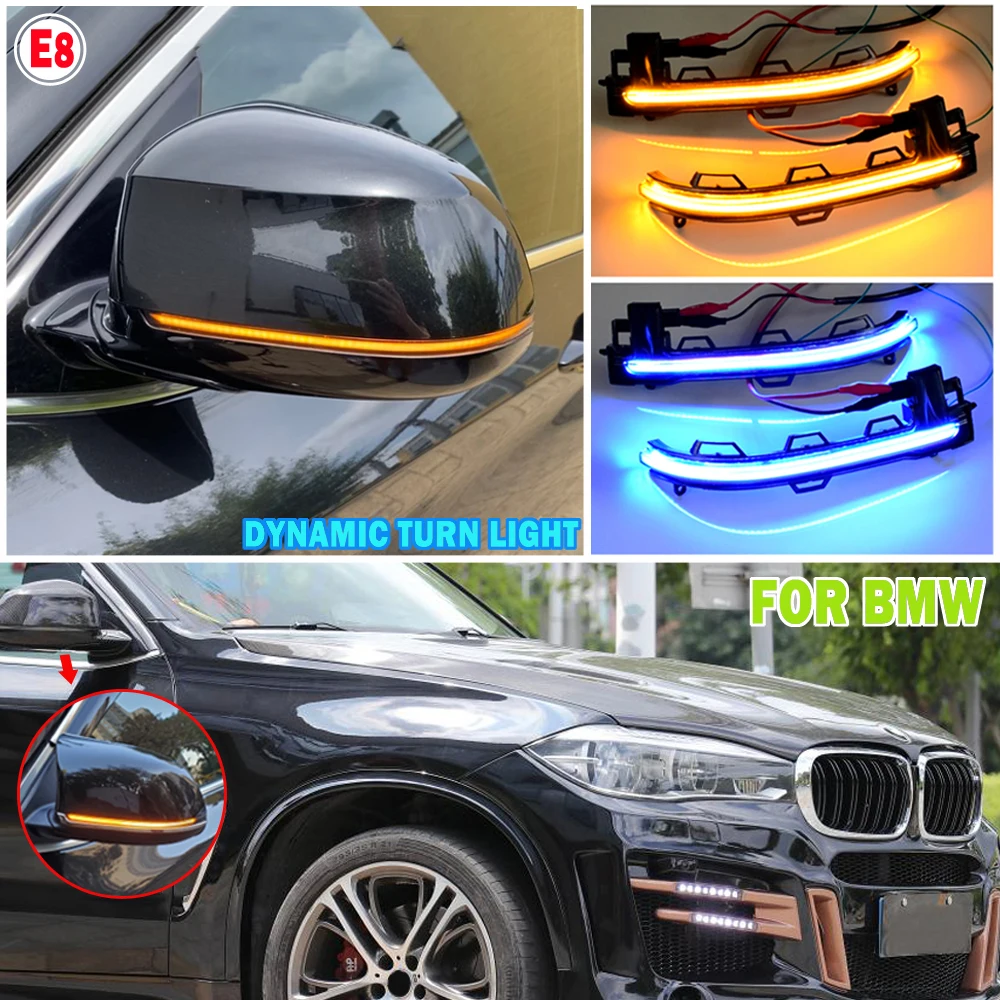 Yellow&Blue LED Dynamic Turn Signal Light For BMW X3 F25 X4 F26 X5 F15