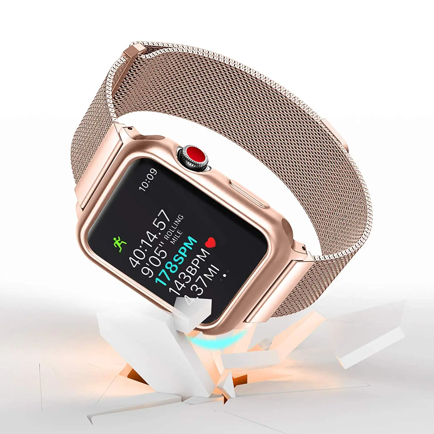 Миланская петля+ чехол для Apple Watch 44 мм 40 мм 38 мм 42 мм браслет из нержавеющей стали для iwatch серии 5 4 3 2 1 полосы
