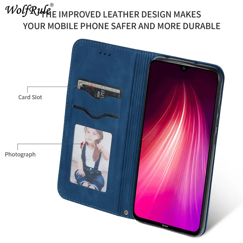 Магнитный поглощающий кожаный чехол-книжка для Xiaomi Redmi Note 8, чехол-кошелек, держатель для карт, подставка, чехол-книжка для Xiaomi Redmi Note 8