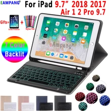 Bluetooth-клавиатура с подсветкой Чехол для iPad 9,7 чехол с карандашом для iPad Air 1 2 5th 6th Generation Pro 9,7 чехол