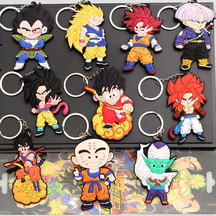 

New Dragon Ball Series Anime Key Chain PVC 3D Figure Keyring cute Toys Pendant Car Key Ring Keyholder Birthday Gifts Unisex