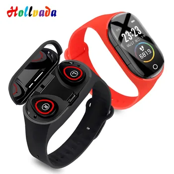 

New M1Pro Men Smart Watch with Bluetooth Earphone earbuds 2 in 1 BT 5.0 Women Smart Watch Android IOS BT Call Fiteness Bracelet