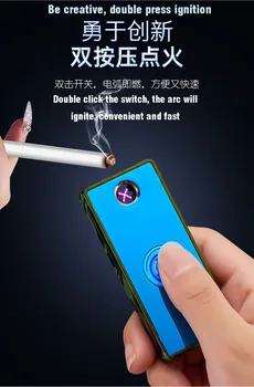 

New creative windproof lighter, smart fingerprint sensor, dual arc electronic cigarette lighter, USB rechargeable lighter