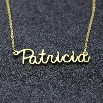 

Stainless Steel Customized Gold Color English Letter Necklace Personalized Name Pendant Necklaces Birthday Gift Name Necklaces