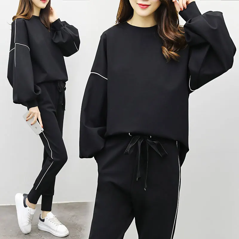 

Spring And Autumn New Style Plus-sized Size Loose-Fit Slimming Two-Piece Set Fashion Casual Western Style 200 WOMEN'S Suit