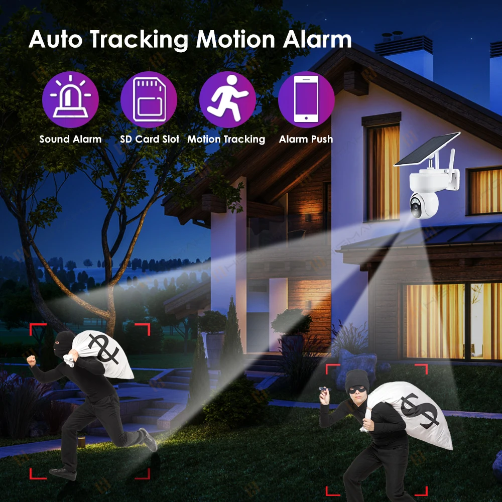 4G SIM Card Security IP Camera WiFi 1080P Video Surveillance Outdoor Solar Camera Motion Detection Two Way Audio Bettery IP66