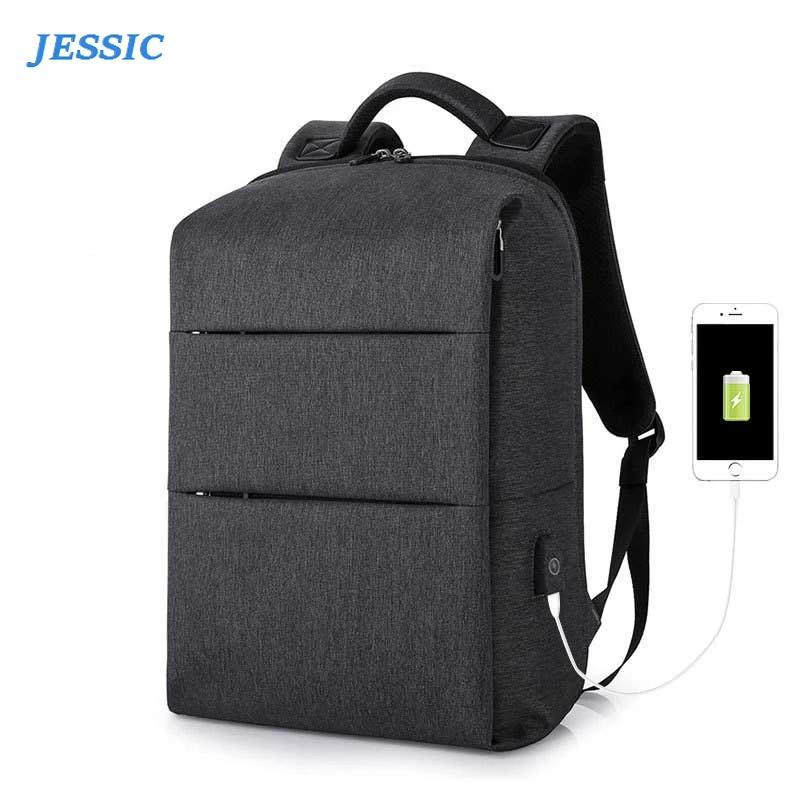 

JESSIC Men Anti-theft Backpack Usb Charging Laptop Backpack Large Capacity Waterproof School Bags