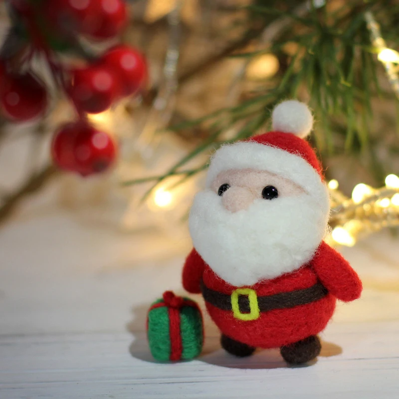 Cut Stress DIY Felt Doll Kit Creative Handmade Basic Tool Santa Deer Phone Strap Foam Worktop crafts 11.5*8.5*3cm - Цвет: 9