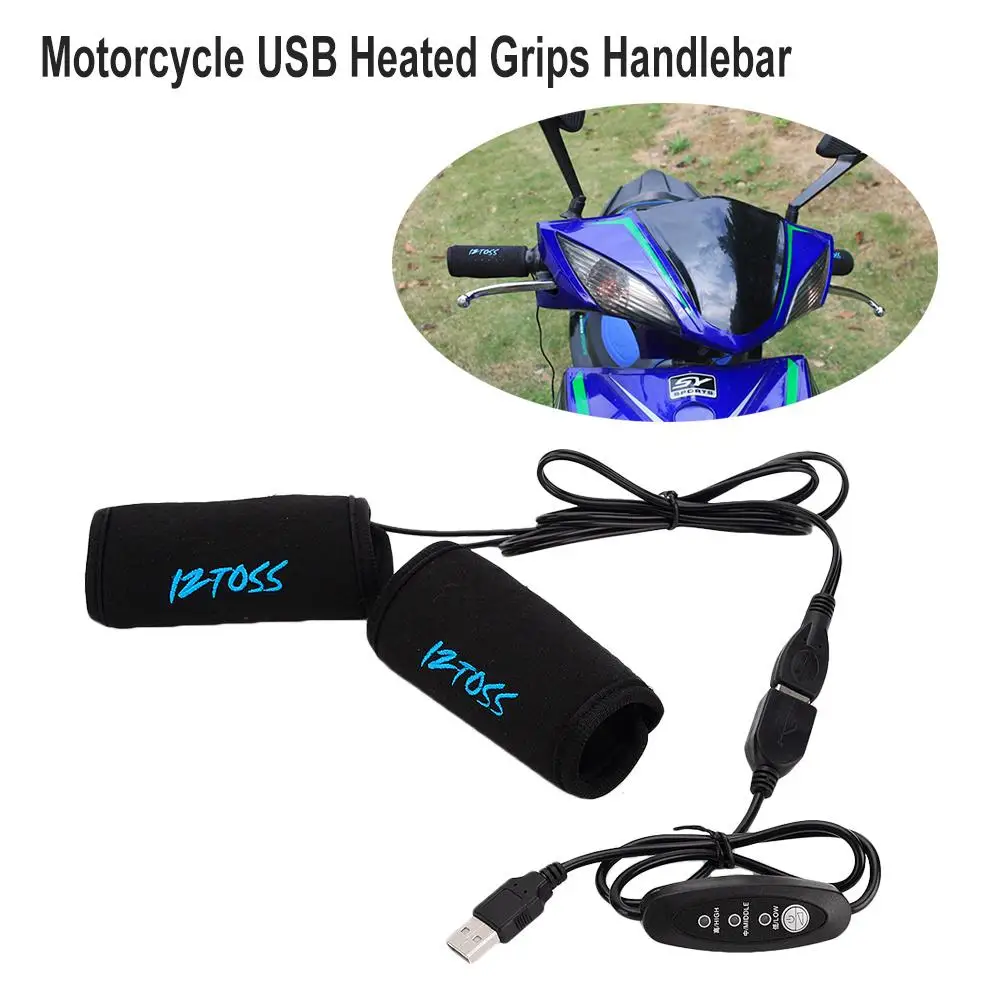 Heated Grips A Универсальные мотоциклетные перчатки с подогревом, 2 шт., набор ветрозащитных теплых бархатных перчаток для холодной зимы, теплые велосипедные перчатки - Цвет: Heated Grips A