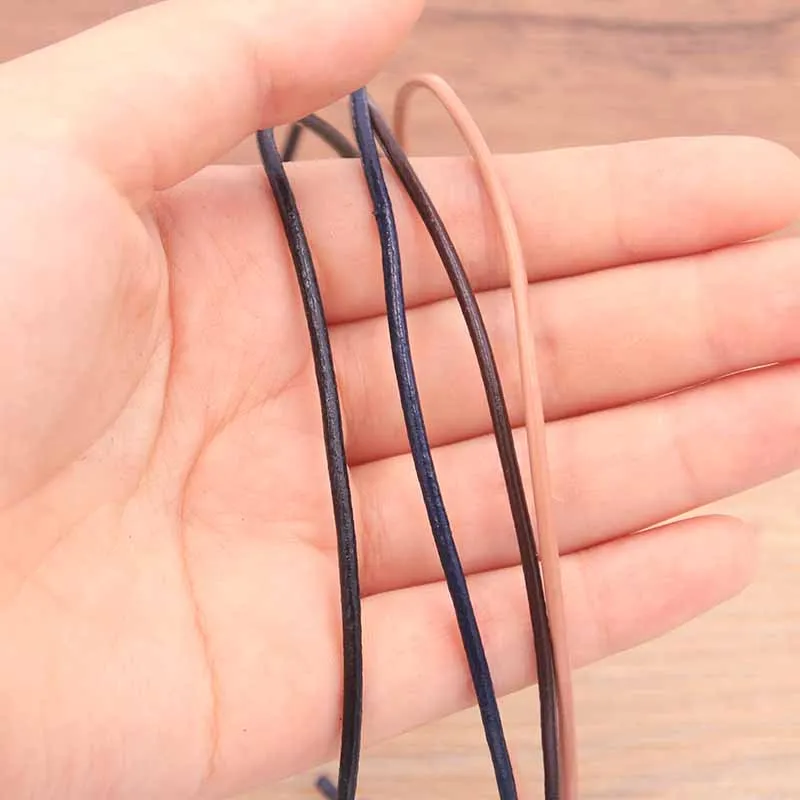 5 Meters/Lot 1-3mm 2020 New 4 Color Genuine Cow Leather Round Thong Cord DIY Bracelet Findings Rope String For Jewelry Making