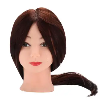 

Mannequin 20inch Dark Brown Curling Straitening Hair Styling Training Practice Head Hair Mannequins Head With Hair For Hairstyle