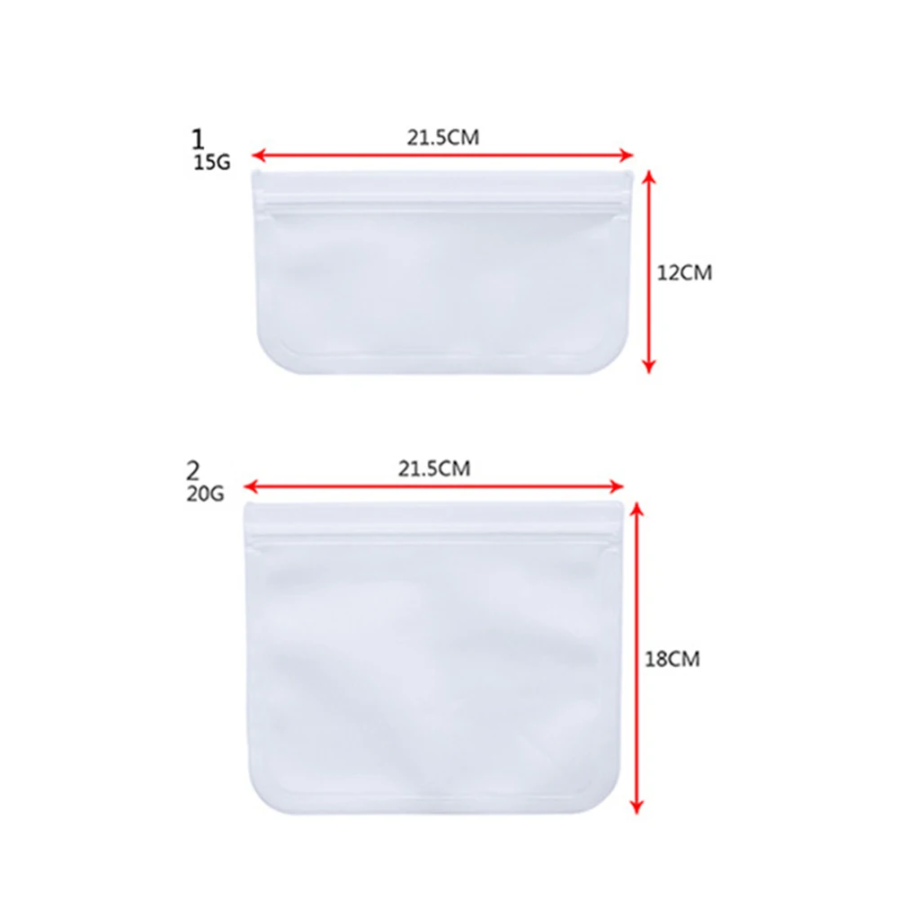 Useful 12pcs Silicone Food Storage Containers Leakproof Containers Reusable Stand Up Zip Shut Bag Cup Fresh Bag Food Storage Bag
