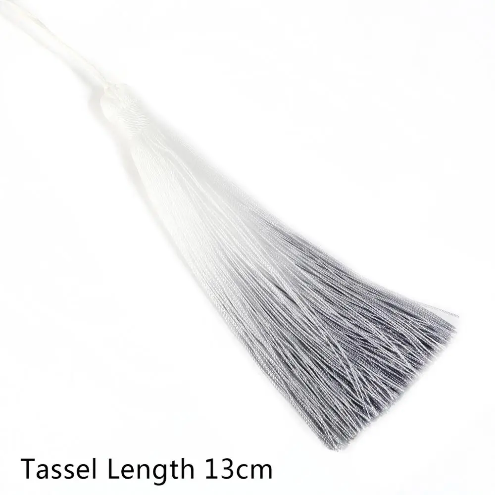Light Grey 1 шт. 13 см хлопок шелк кисточкой градиент бахрома занавес для DIY ручной работы ремесла одежда украшения ювелирные изделия аксессуары - Цвет: Light Grey