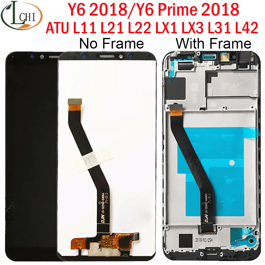 ЖК дисплей для huawei Y6 2018 Prime сменные детали с рамкой ATU L11 L21 L22 LX1|Экраны мобильных телефонов| |