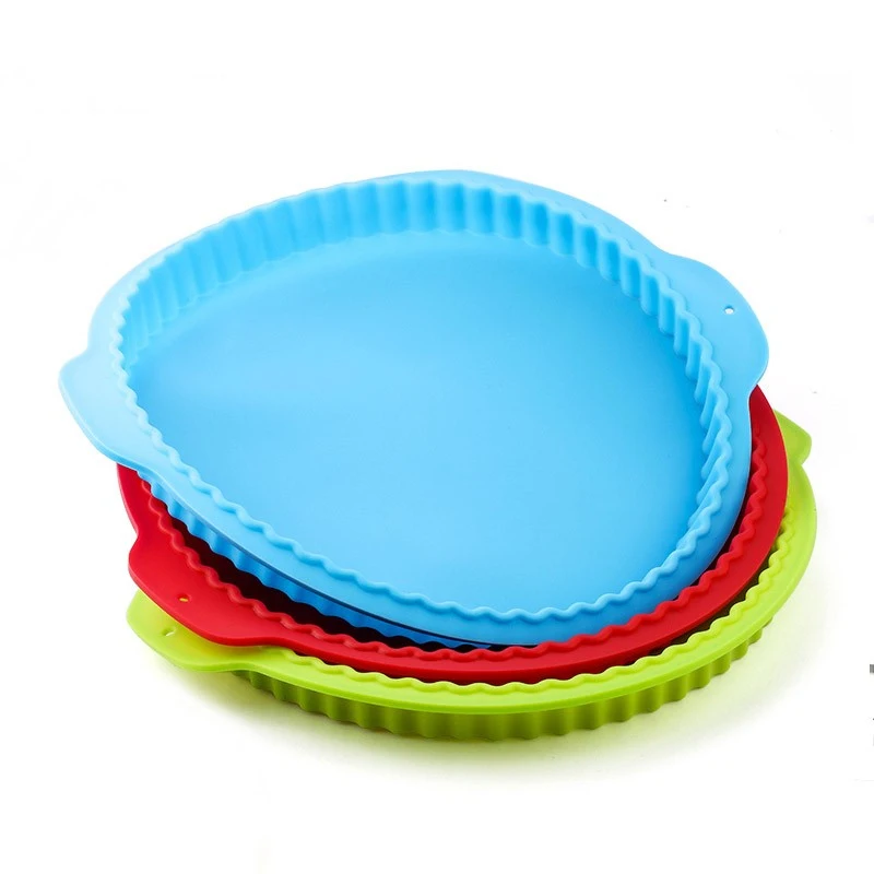 10 Inch Silicone Round Cake Fondant Mousse Mould Pizza Pan Oven Baking Tray Pans Cake Pie Dish Mold 