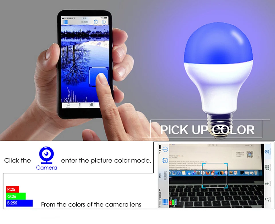 FEICAN лампочки светодиодный светильник E27 Светодиодный светильник RGBW Wifi умный светильник RGB лампы 7 Вт 9 Вт AC85-240V светильник ing Bluetooth 4,0 изменение цвета с регулируемой яркостью