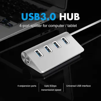 

Up to 5Gbps Aluminum Alloy 4-Port USB3.0 Hub High Speed Splitter for PC Laptop Computer USB Hubs-USB Hub Laptop Accessories