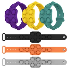 Bracelets de décompression, jouets portables, soulagement du Stress, fossette, bulle, doux, Bracelet à presser, jouet sensoriel, cadeau pour enfants
