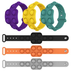 Bracelets de décompression, jouets portables, soulagement du Stress, fossette, bulle, doux, Bracelet à presser, jouet sensoriel, cadeau pour enfants 