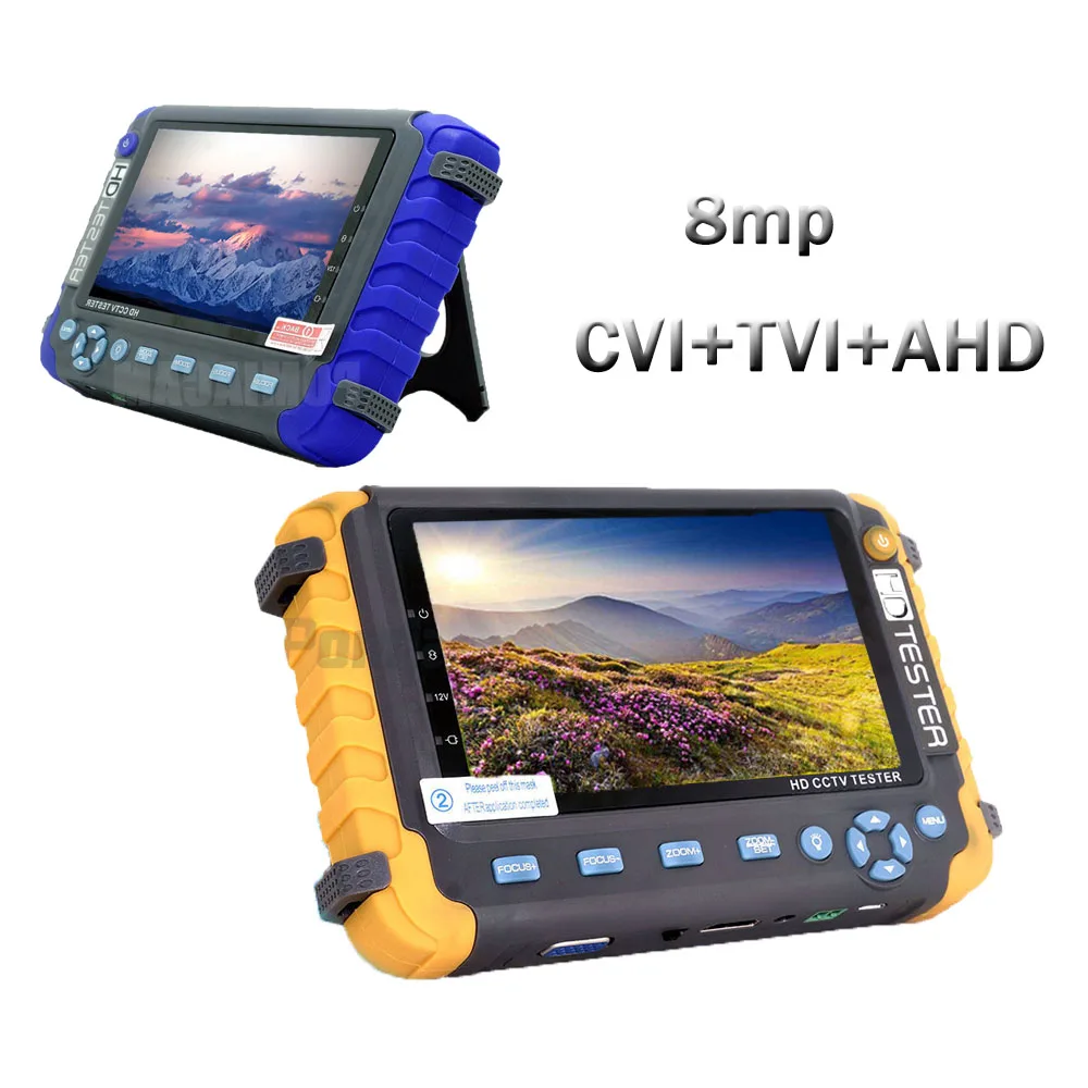 5 Inch Tft Lcd Hd 8Mp Tvi Ahd Cvi Cvbs In One Cctv Tester Analog Security Camera Tester Monitor  Vga Hdmi Input Wrist Design