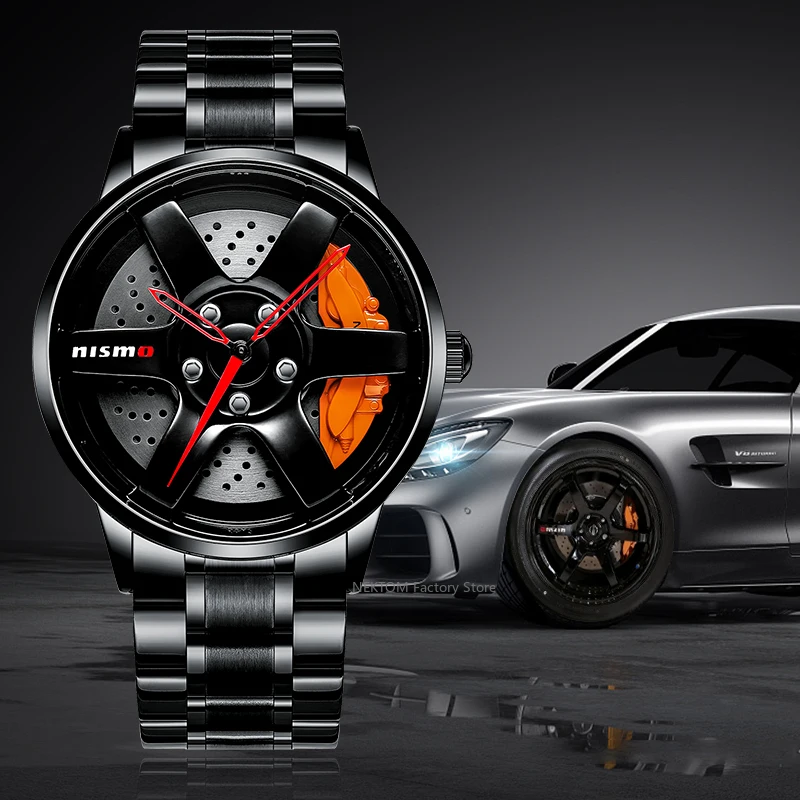 

Car Wheel Rim Hub Watch for Man Quartz Watches Custom Design Stainless Steel Waterproof Model for GTR Luxury Dropshipping