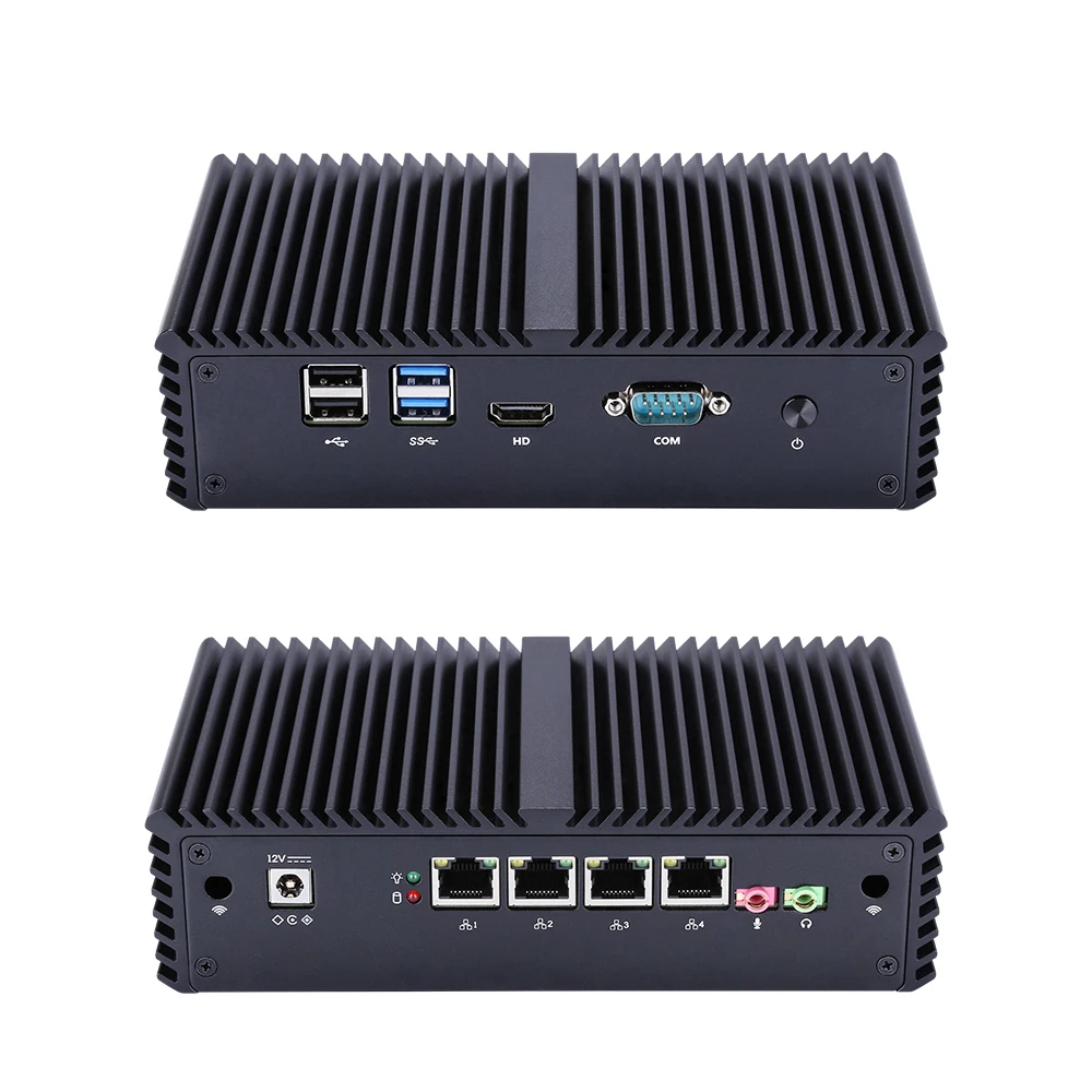  Linux Fanless Mini PC Intel i5 5th Gaming Computer Windows 4 Lan Serial Port RS232 Computadores Des