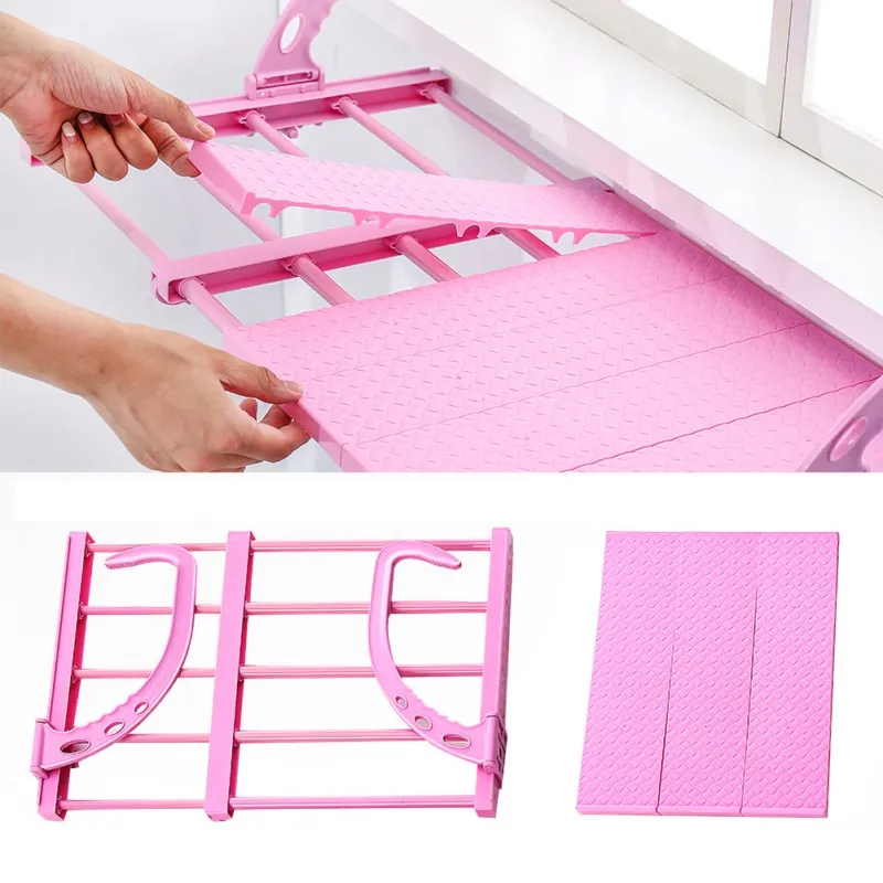  Unique Adjustable Telescopic Balcony Drying Shoe Rack Multi-function Hanging Window Sill Drying Rac