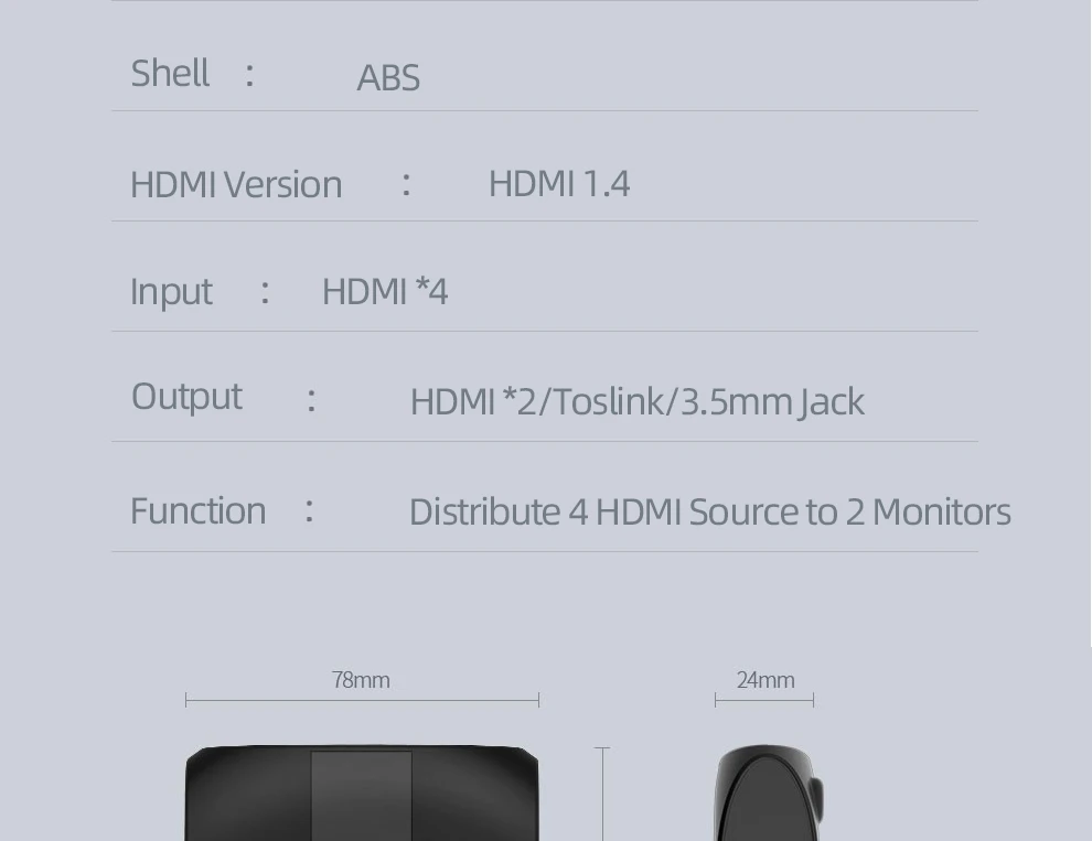 Unnlink HDMI матричный распределитель Scaler 4x2 UHD 4K Поддержка 3D Визуальный пульт дистанционного управления с 3,5 мм аудио оптический Toslink HDMI переключатель