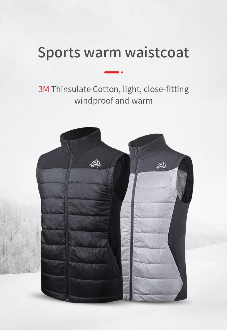 Description Picture 3 of itemAONIJIE F5107 Lightweight Winter Outdoor Warm Vest Sports Windproof Waistcoat Thermal Weskit For Running Climbing Hiking Cycling