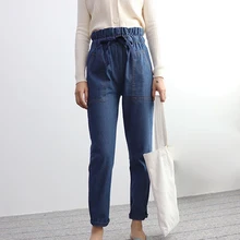 Джинсы для женщин в стиле бойфренд для мам с высокой талией эластичные женские джинсы mujer femme свободные дамские шаровары джинсовые брюки tejanos