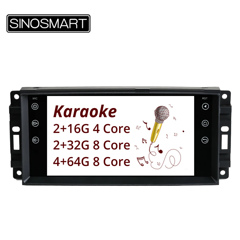 SINOSMART 4 Core/8 Core CPU 2G RAM Car GPS Navigation for Dodge Grand Caravan Caliber Jeep Commander Patriot Chrysler Sebring